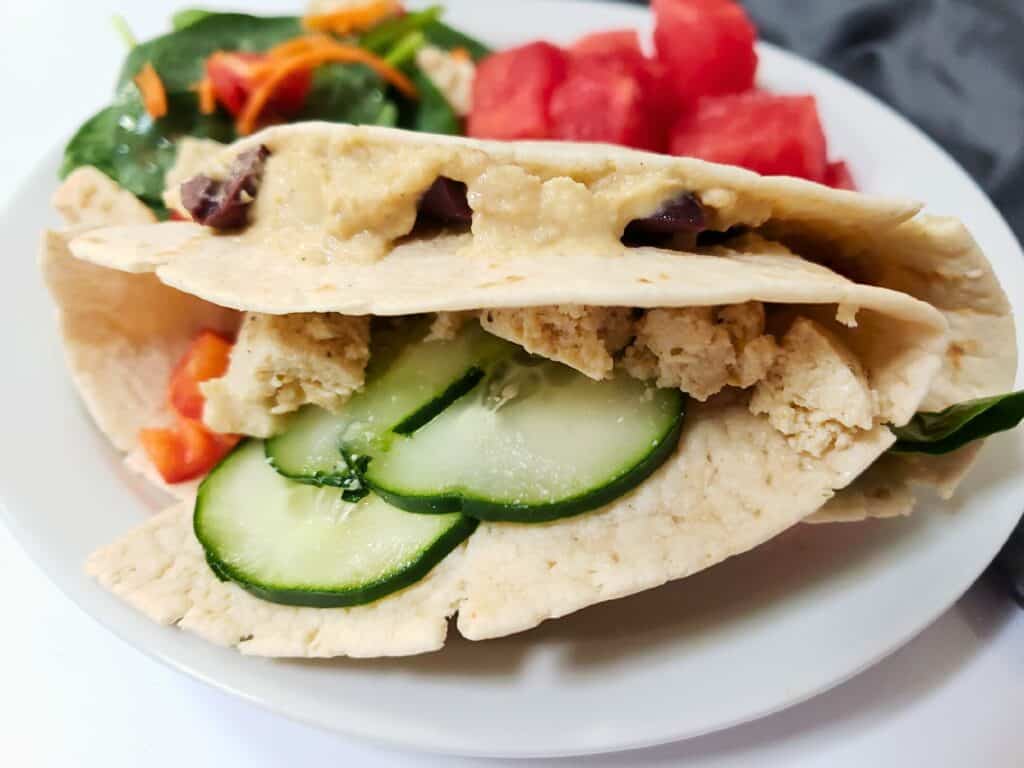 hummus wrap on a plate