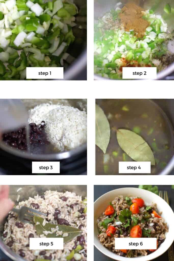 step by step directions for arroz moros