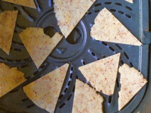 keto tortilla chips in an air fryer