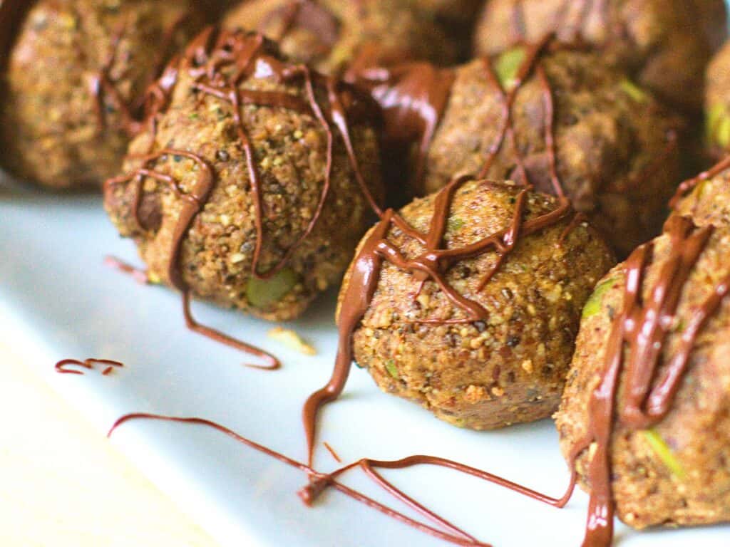 low calorie protein balls on a plate