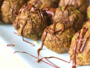 low calorie protein balls on a plate