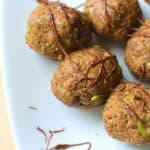 healthy protein balls on a plate