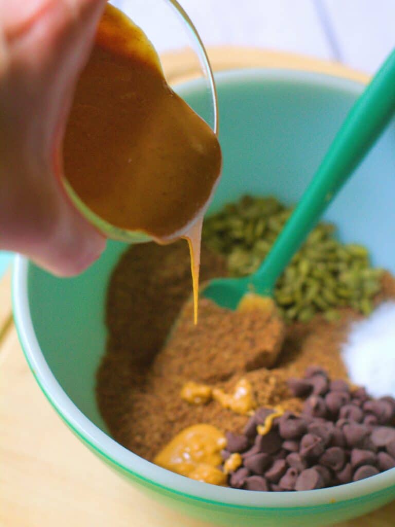 protein ball ingredients in a bowl