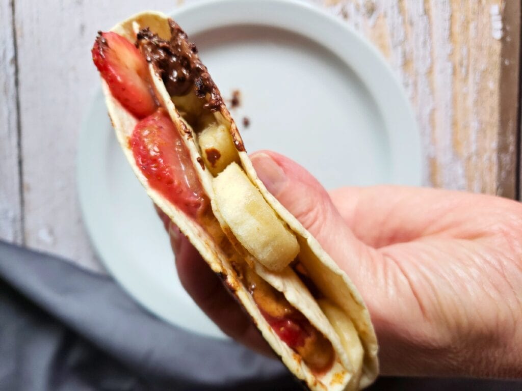 vegan banana dessert wrap 