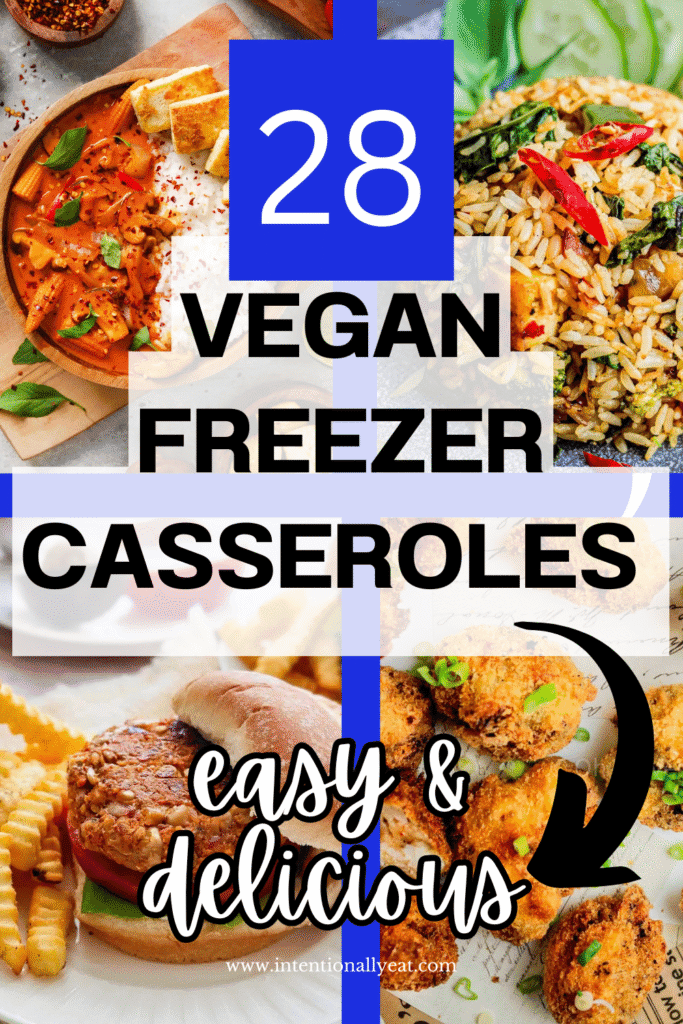vegan freezer casserole pin for pinterest