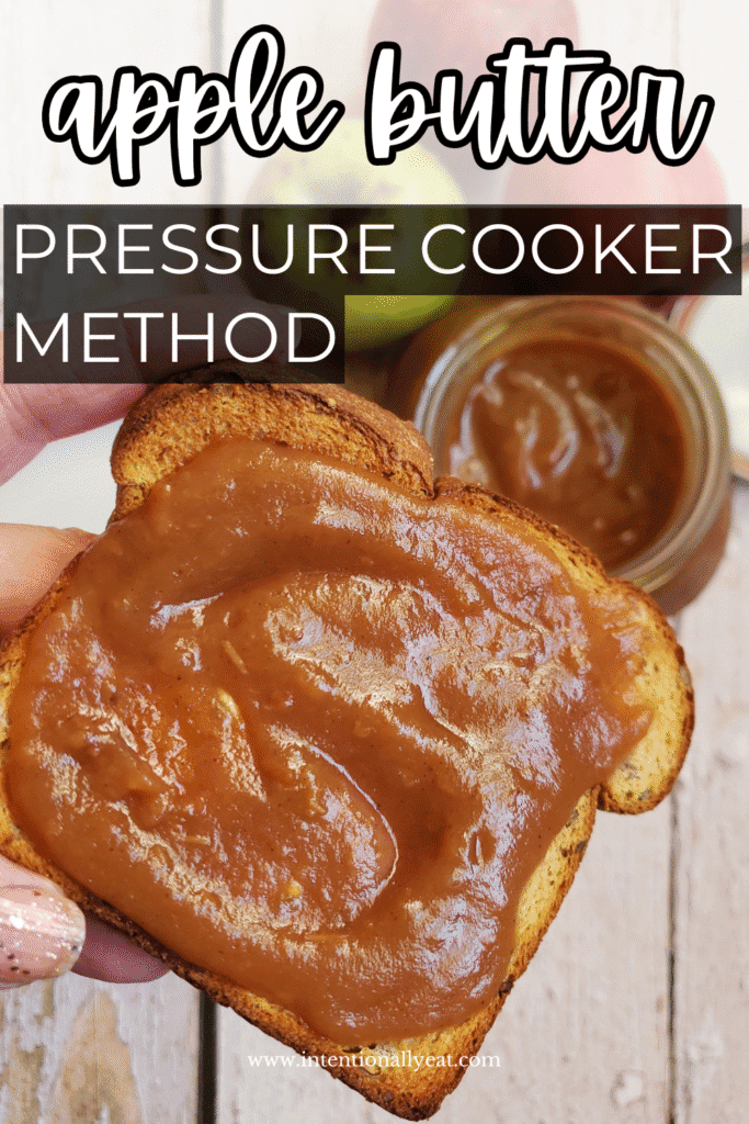 apple butter recipe pressure cooker method pin for pinterest
