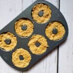 vegan donut batter in pan