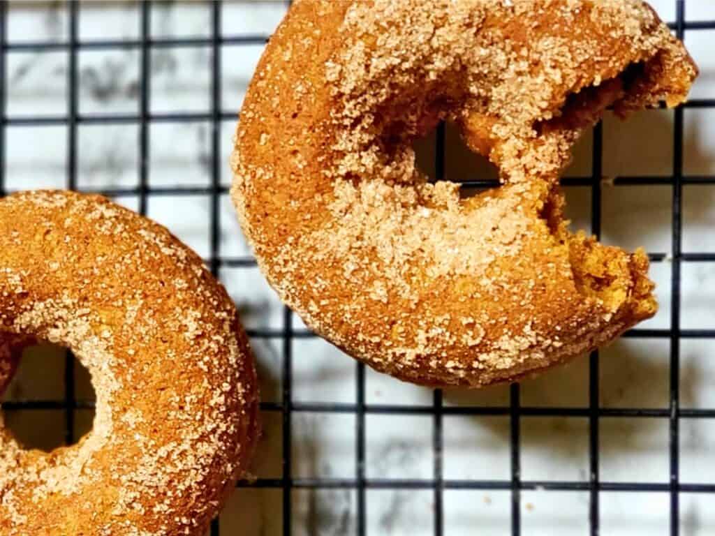 vegan donuts on a wire rack