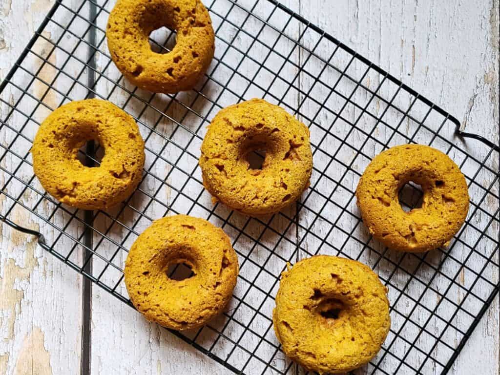 vegan donuts on a wire rack