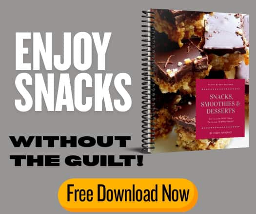 ad for a free plant based cookbook for snacks