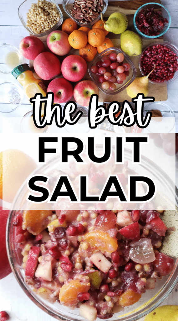 the best thanksgiving fruit salad pin for pinterest