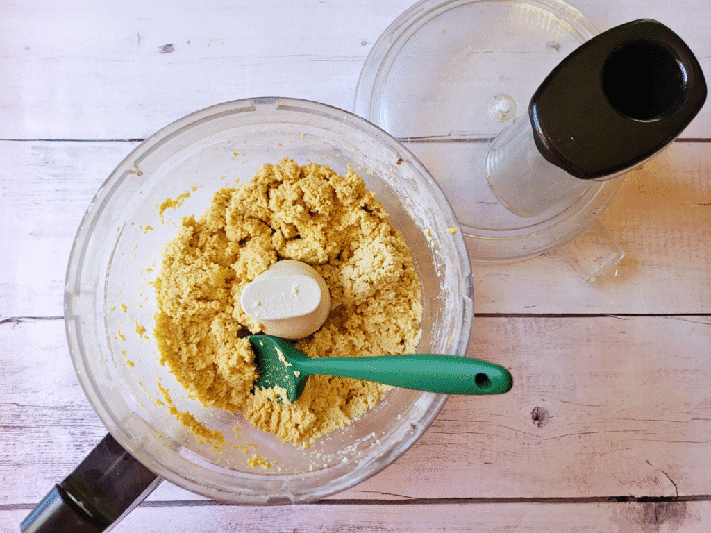 plant based ricotta ingredients in a food processor