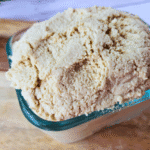 plant based ricotta in a glass dish