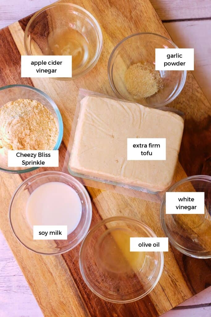 ingredients for plant based ricotta