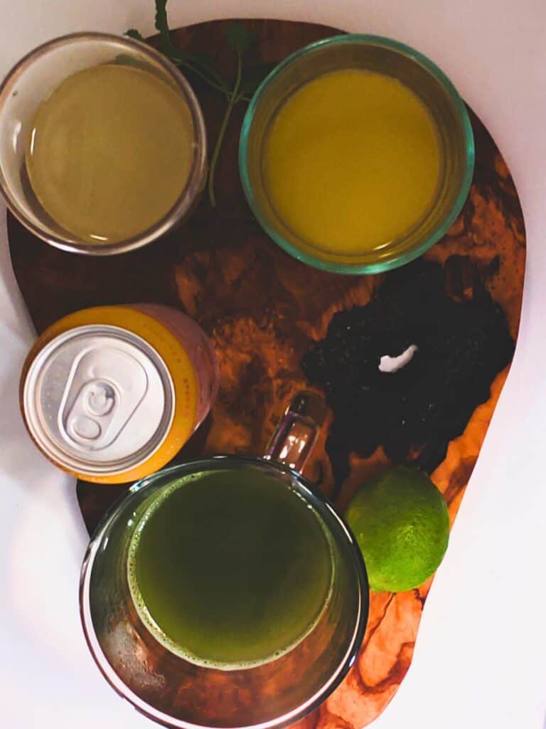 ingredients for healthy matcha mocktail