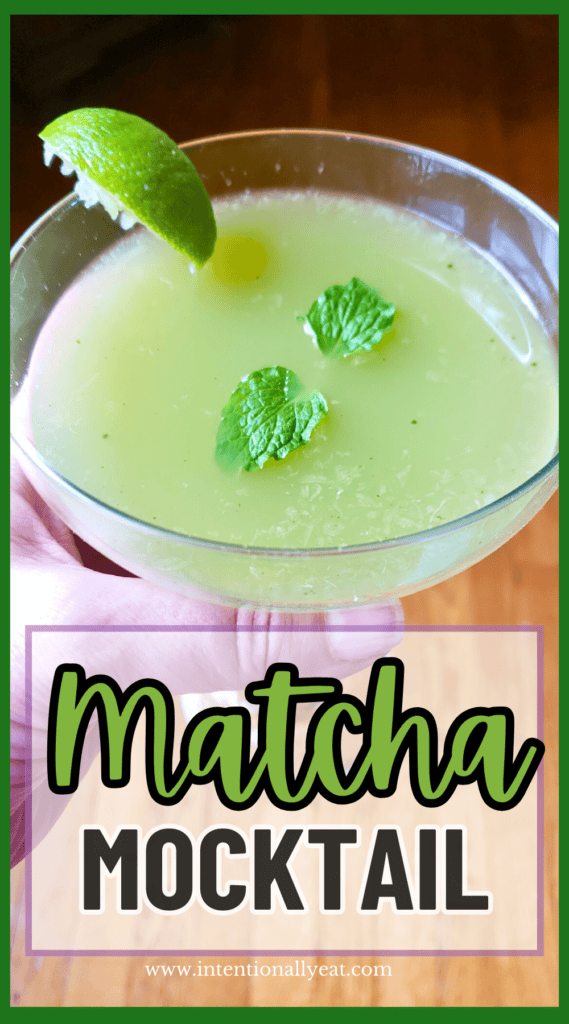 healthy matcha mocktail pin for pinterest